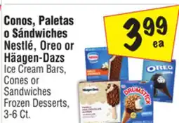 El Super Nestlé, Oreo or Häagen-Dazs Ice Cream Bars, Cones or Sandwiches Frozen Desserts, 3-6 Ct offer