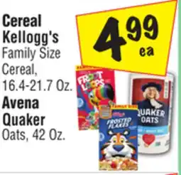 El Super Kellogg's Family Size Cereal or Quaker Oats offer