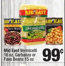 Super King Markets Mid East Vermicelli 16 oz, Garbanzo or Fava Beans 15 oz offer