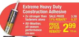 Menards LIQUID NAILS Extreme Heavy Duty Construction Adhesive - 10 oz offer