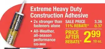 Menards LIQUID NAILS Extreme Heavy Duty Construction Adhesive - 10 oz offer