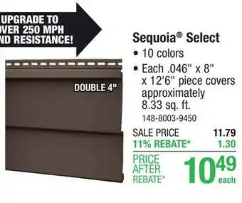 Menards Sequoia Select offer