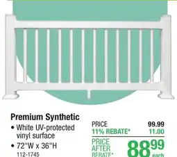 Menards Fypon QuickRail Premium 36 x 72 White Synthetic Rail Kit with Square Spindles offer