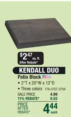 Menards 13 x 20 Charcoal Kendall Duo Paver & Freestanding Wall Block offer