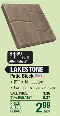 Menards 16 x 16 Red/Black Lakestone Patio Block offer