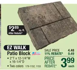 Menards 12 x 16 True Definition Briar Rose EZ Walk Patio Block offer