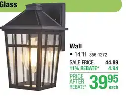 Menards Patriot Lighting Thom Black Outdoor Wall Light offer