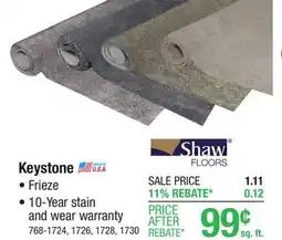 Menards Shaw Keystone Axis Frieze Carpet 12ft. Wide offer