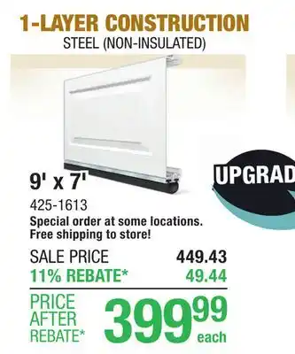 Menards Ideal Door Traditional 9' x 7' White Non-Insulated Garage Door offer