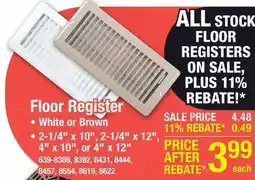 Menards Altus 2-1/4 x 10 White Floor Register offer