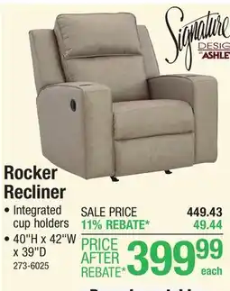 Menards Signature Design by Ashley Faithon Recliner offer