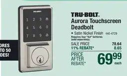 Menards Tru-Bolt Aurora Satin Nickel Electronic Touchscreen Deadbolt offer