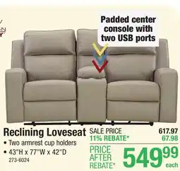 Menards Signature Design by Ashley Faithon Loveseat offer