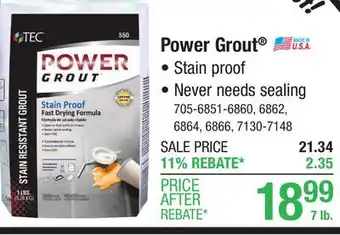 Menards TEC Power Grout 550 Light Buff - 7 lbs offer