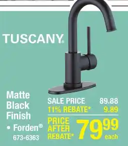 Menards Tuscany Forden One-Handle 4 Centerset Matte Black Bathroom Faucet offer