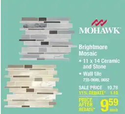 Menards Mohawk Brightmore Ivory Stone Random Linear 11 x 14 Ceramic and Stone Mosaic Tile offer
