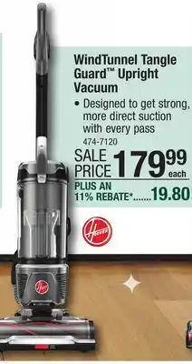 Menards Hoover WindTunnel Tangle Guard Upright Vacuum offer