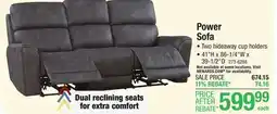 Menards Highmore Shadow Power Sofa offer