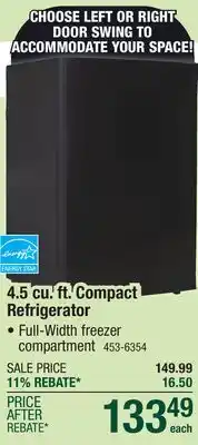 Menards Elite 4.5 cu.ft. Black Compact Refrigerator offer