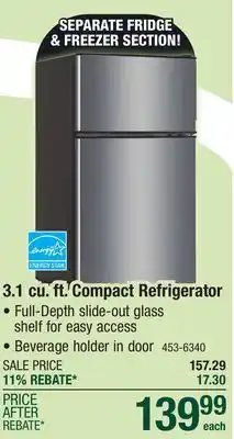 Menards Elite 3.1 cu.ft. Compact Refrigerator offer