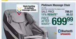 Menards Platinum Massage Chair offer