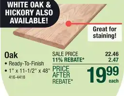 Menards Mastercraft Ready-to-Finish Red Oak 1 x 11-1/2 x 48 Stair Tread offer