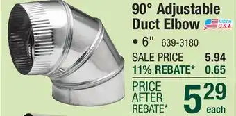 Menards 6 Straight Elbow Duct Fitting offer