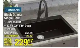 Menards Tuscany Dual Mount 33 Black Quartz Composite 1-Hole Single Bowl Kitchen Sink offer