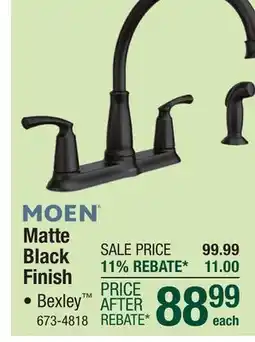 Menards Moen Bexley Two-Handle Matte Black Kitchen Faucet offer