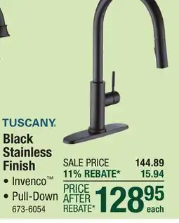 Menards Tuscany Invenco One-Handle Pull-Down Black Stainless Kitchen Faucet offer