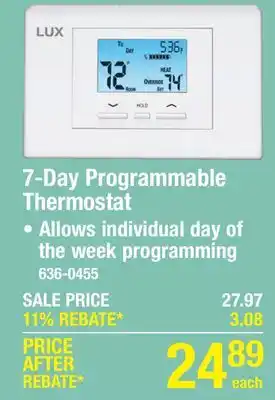 Menards LUX Programmable Thermostat offer