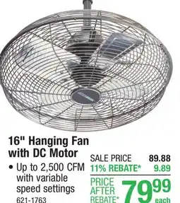 Menards Masterforce 16 DC Hanging Fan offer