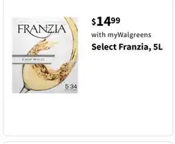 Walgreens Select Franzia, 5L offer