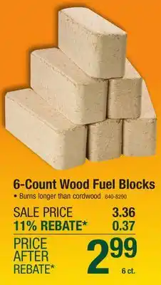 Menards Wood Fuel Blocks 6-Count offer