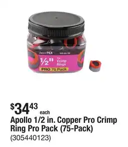 The Home Depot Apollo 1/2 in. Copper Pro Crimp Ring Pro Pack (75-Pack) offer