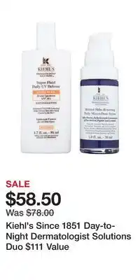 Nordstrom Kiehl's Since 1851 Day-to-Night Dermatologist Solutions Duo $111 Value offer