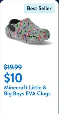 Walmart Minecraft Little & Big Boys EVA Clogs offer