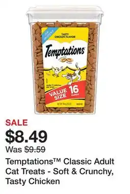 Petsmart Temptations Classic Adult Cat Treats - Soft & Crunchy, Tasty Chicken offer