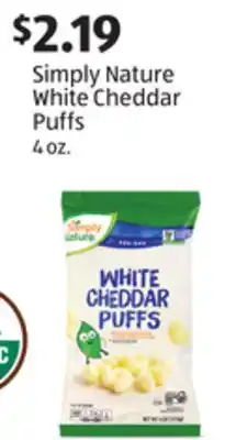 Aldi Simply Nature White Cheddar Puffs offer
