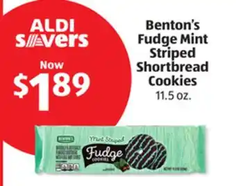 Aldi Benton's Fudge Mint Striped Shortbread Cookies offer