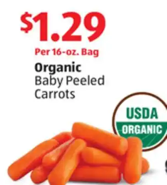 Aldi Organic Baby Peeled Carrots offer