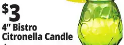 Ocean State Job Lot Citronella 4 Glass Table Candle offer