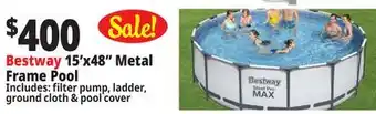 Ocean State Job Lot Bestway 15' x 48 Steel Pro Max Above Ground Pool Set offer