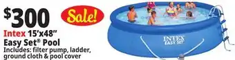 Ocean State Job Lot Intex 15' x 48 Easy Set Above Ground Pool Set offer