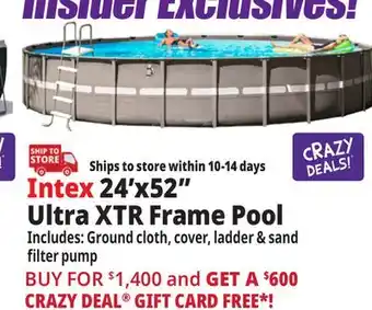Ocean State Job Lot Intex 24' x 52 Ultra XTR Frame Pool Set with Sand Filter Pump offer