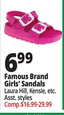 Ocean State Job Lot Famous Brand Girls' Sandals offer