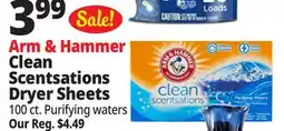 Ocean State Job Lot Arm & Hammer Clean Scentsations Dryer Sheets offer