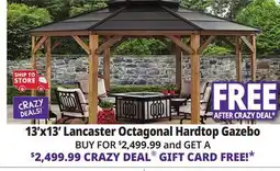 Ocean State Job Lot Lancaster 13' x 13' Octagon Cedar Hardtop Gazebo offer