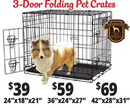 Ocean State Job Lot 3-Door Folding Pet Crates offer