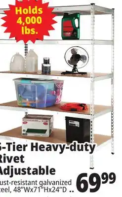 Ocean State Job Lot Method Storage Systems 5-Tier Heavy-Duty Rivet Shelving Unit 48 x 71 offer